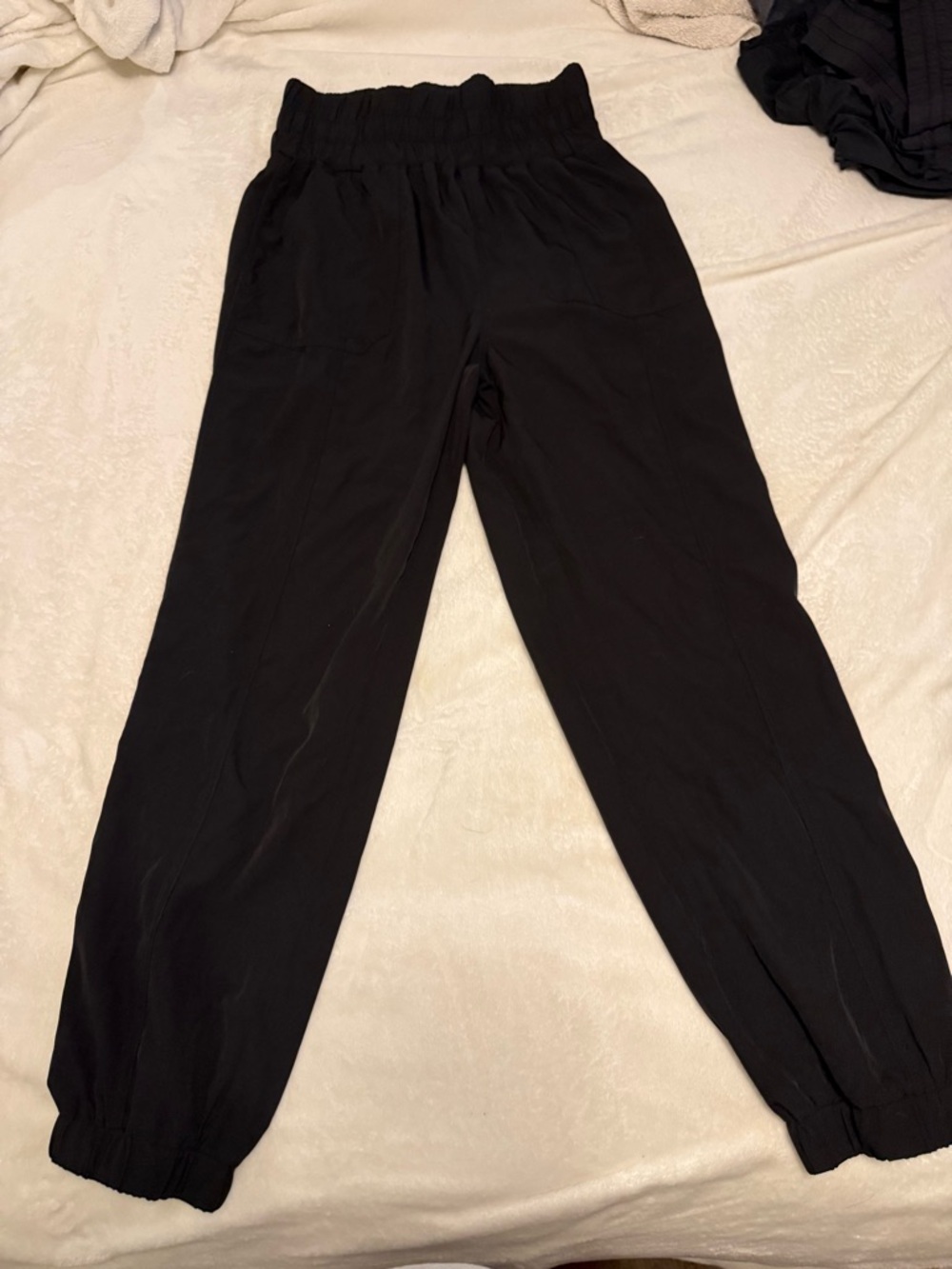 Love Riche Black Elastic Waist Track Pants